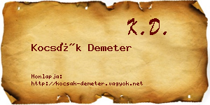 Kocsák Demeter névjegykártya